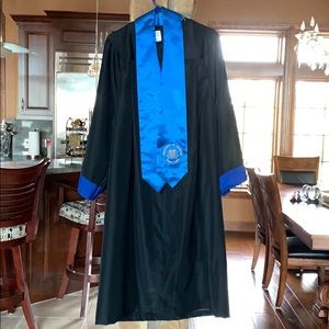 UHCL Graduation Gown And Blue Tie